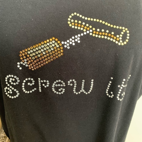 SCREW It Rhinestone t-Shirt size Medium & xlarge - Picture 4 of 4